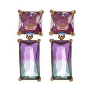 NEW Kate Spade Baguette CZ Blue Drop Earrings